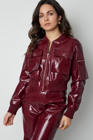 PU biker jacket - Red h5 Picture7